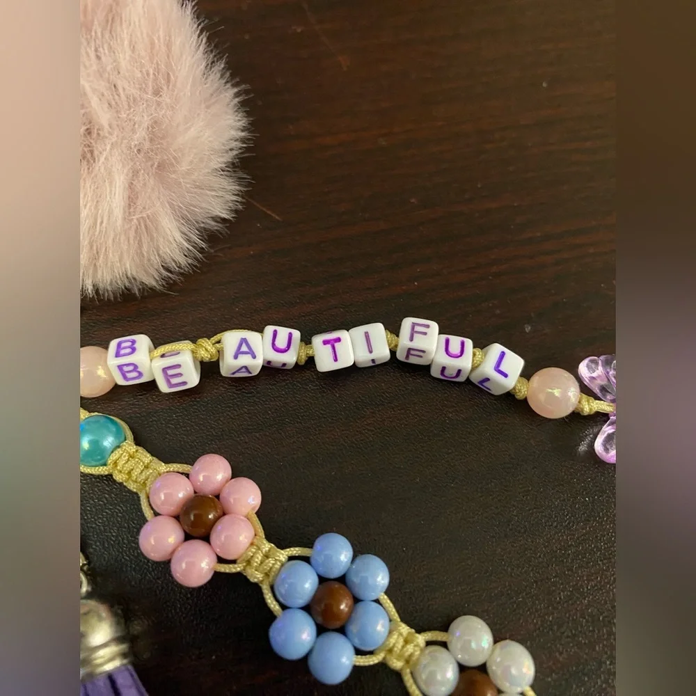 Purse Charm Keychain with an inspiration message Beautiful